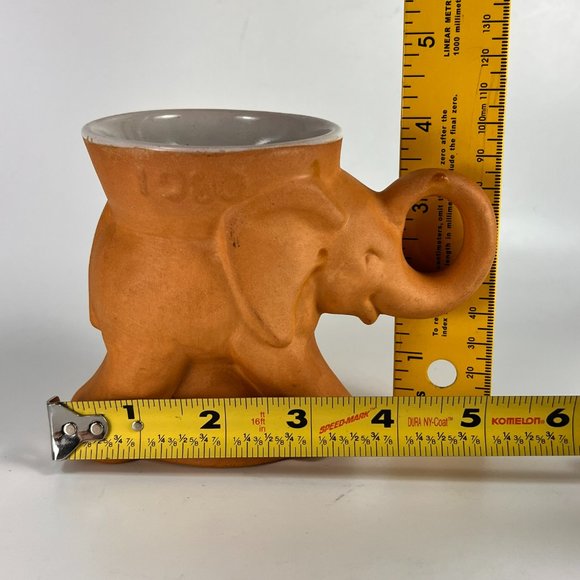 Vtg Frankoma Elephant Mug Cup Clay Stoneware Glaze Republican GOP Political 80s - Picture 12 of 13